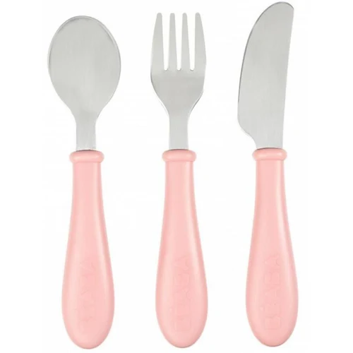 Beaba Set 3 tacamuri Inox Roz B913462