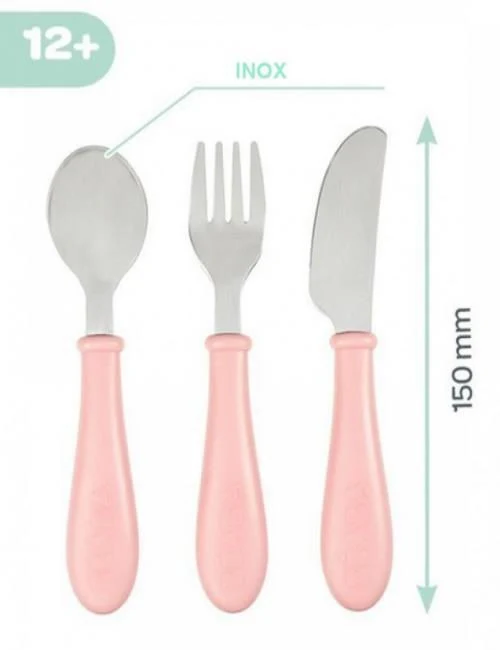 Beaba Set 3 tacamuri Inox Roz B913462 2