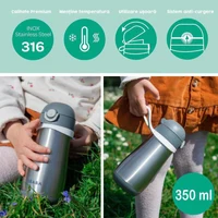Beaba Termos inox 350ml Mineral Grey B913540 5