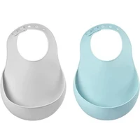 Beaba Set 2 Bavete silicon Airy Green/Light Grey B913509