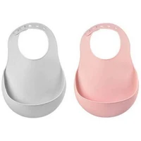 Beaba Set 2 Bavete silicon Old Pink/Light Grey B913510