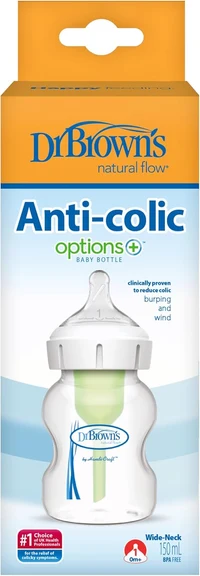 Dr Brown's Biberon anticolici gat larg 150ml Options+ Sticla 2