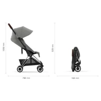 Cybex Carucior ultracompact Coya Chrome Dark Brown Mirage Grey, dark grey 3