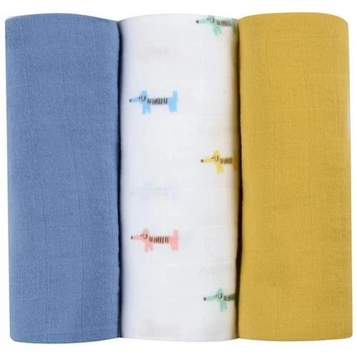 Beaba Set 3 Museline Bumbac organic 70/70 cm Teckel Beige B920347