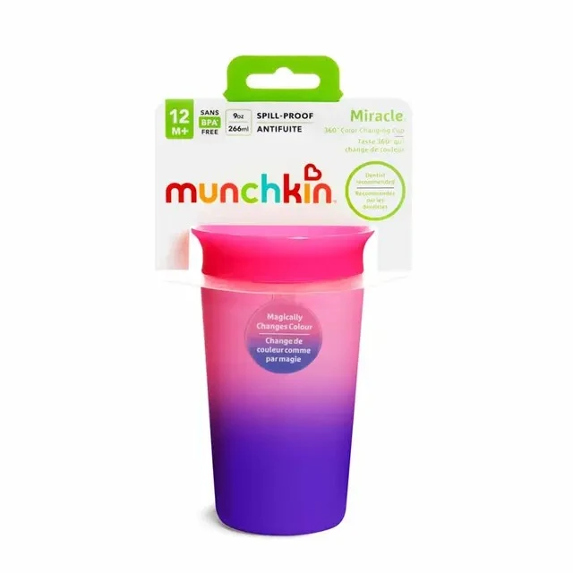 Munchkin 1pk 9oz MRCL Colour Changing Cup-Pink 6