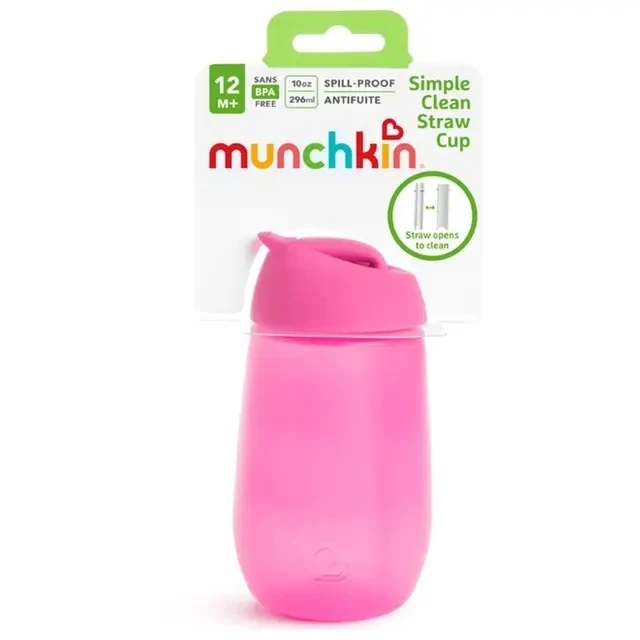 Munchkin 1pk 10oz Simple Clean Strw Cup -Pink 2