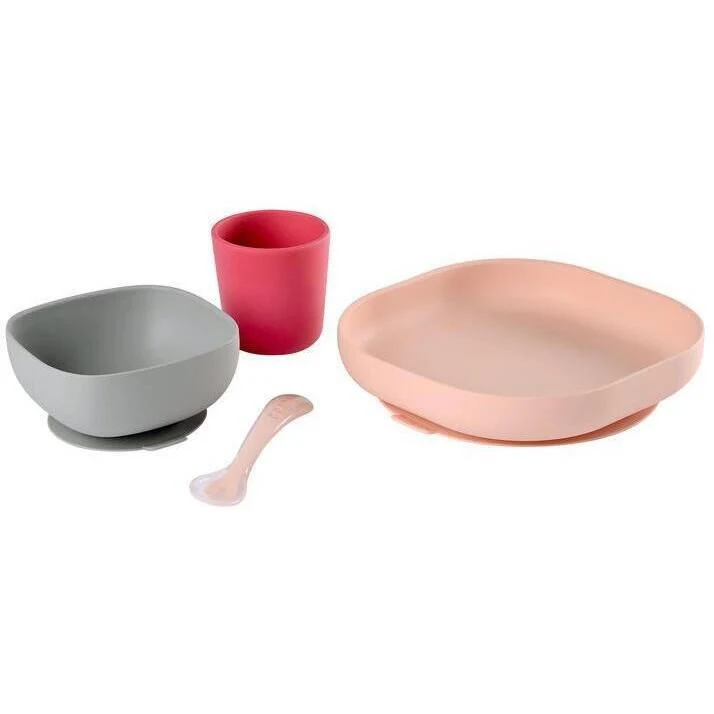 Beaba Set de masa silicon 4 piese Roz B913429 2