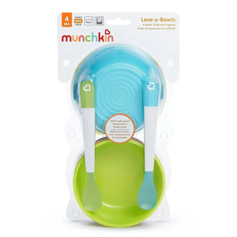 Набор из 4 мисок с крышками и 2 ложечками Love-a-Bowls Munchkin 3