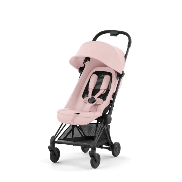 Коляска ультракомпактная Cybex Coya Matt Black Peach Pink light pink 2025 2