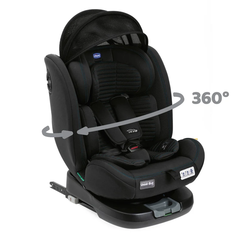 Scaun auto rotativ Chicco Unico EVO i-Size, Black (Negru), de la nastere pana la 12 ani (40-150 cm) 3