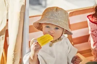 Halat pentru baie de tip poncho din bumbac, Elodie Vanilla White 2
