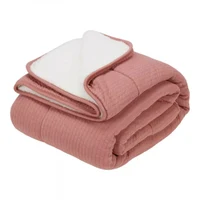 Patura din bumbac dublata cu plus - Vintage Sunny Stripes - Little Dutch