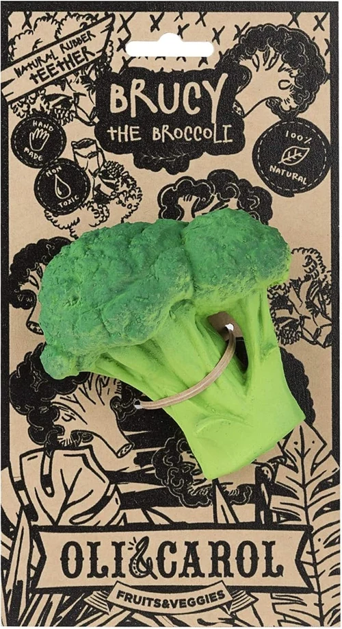 Jucarie de dentitie din cauciuc natural - Brucy the Broccoli - Oli & Carol