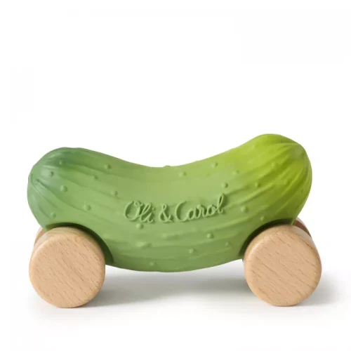 Jucarie din cauciuc natural masinuta - Pepino the cucumber - Oli & Carol