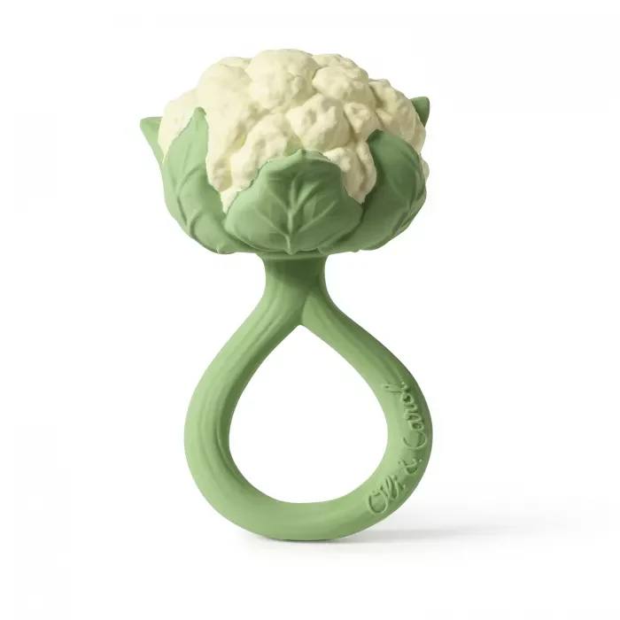 Jucarie zornaitoare de dentitie din cauciuc natural - Cauliflower - Oli & Carol 2