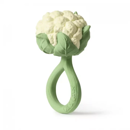 Jucarie zornaitoare de dentitie din cauciuc natural - Cauliflower - Oli & Carol