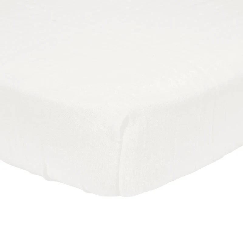 Cearsaf cu elastic pentru patut - Soft White - 70 x 140/150 cm - Little Dutch 2
