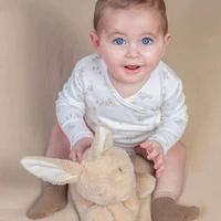 Body kimono cu maneca lunga din bumbac organic - Baby Bunny - Marime 44 - Little Dutch 4