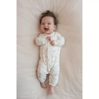 Salopeta din bumbac organic print complet - Baby Bunny - Marime 44 - Little Dutch 4