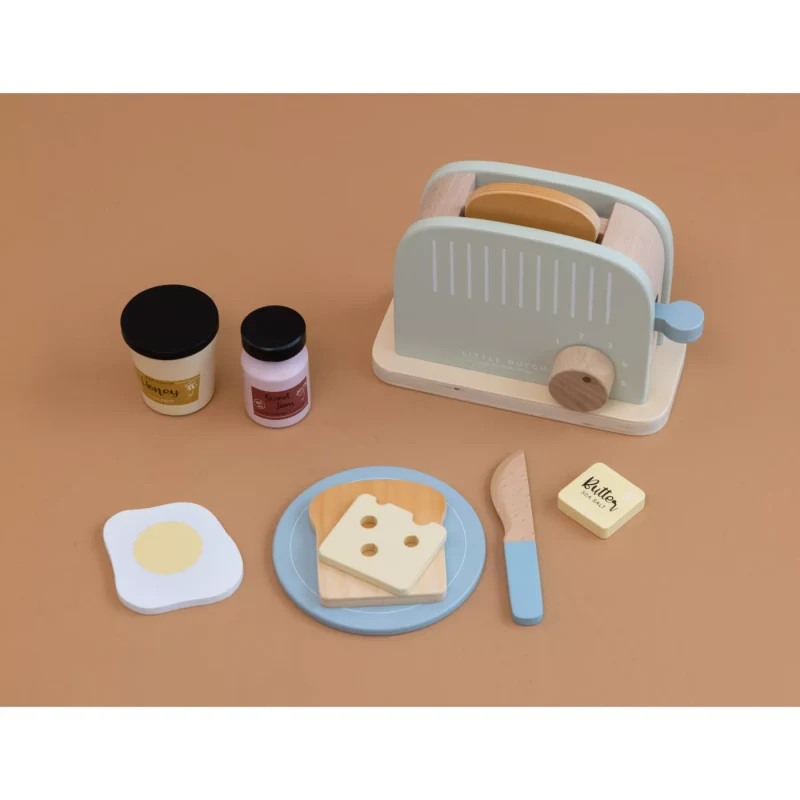 Toaster din lemn FSC cu functie pop-up si accesorii - Little Dutch 2