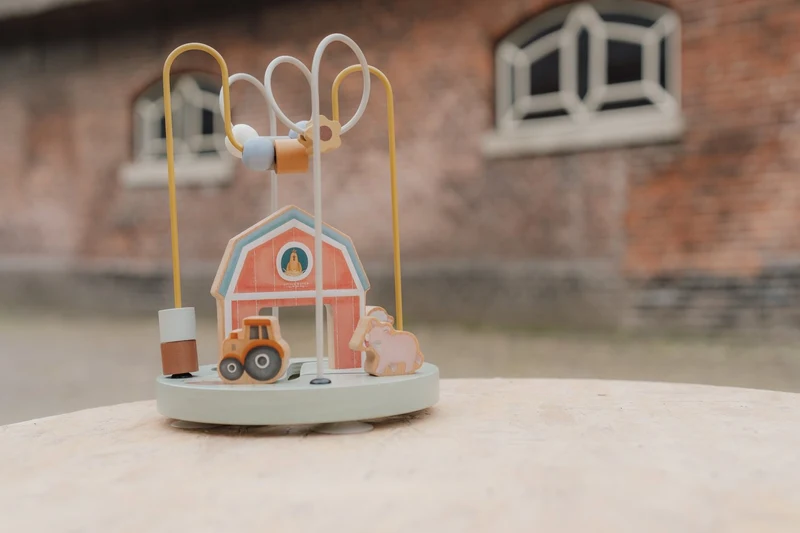 Jucarie din lemn FSC - Spirala cu Activitati - Little Farm - Little Dutch 3