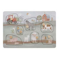 Puzzle din lemn FSC cu sunete - Little Farm - Little Dutch LD7140