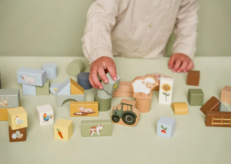 Cuburi de constructie din lemn FSC - Little Farm - Little Dutch LD7145 3