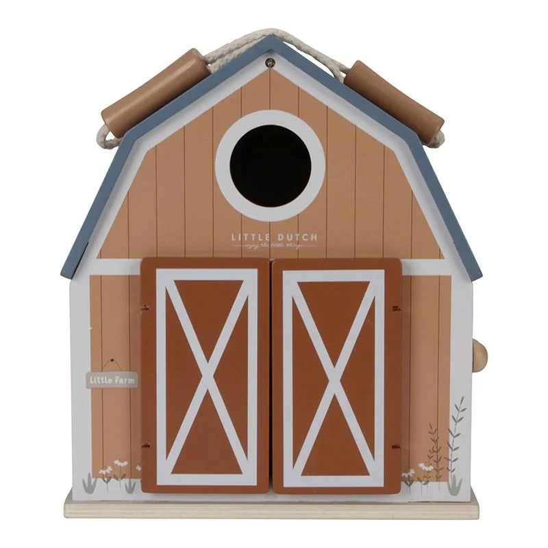 Casuta de papusi portabila din lemn FSC - Hambar - Little Farm - Little Dutch 3