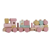 Trenulet din lemn FSC pentru stivuire - Wild Flowers - Little Dutch 2