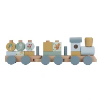 Trenulet din lemn  FSC pentru stivuire - Ocean Blue - Little Dutch 2
