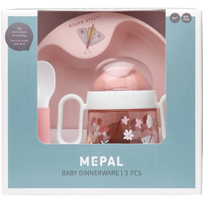 Set pentru masa copilului - 3 piese - Flowers & Butterflies - Little Dutch 2