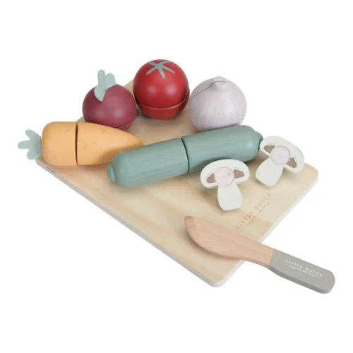 Set de legume din lemn pentru feliat - Little Dutch