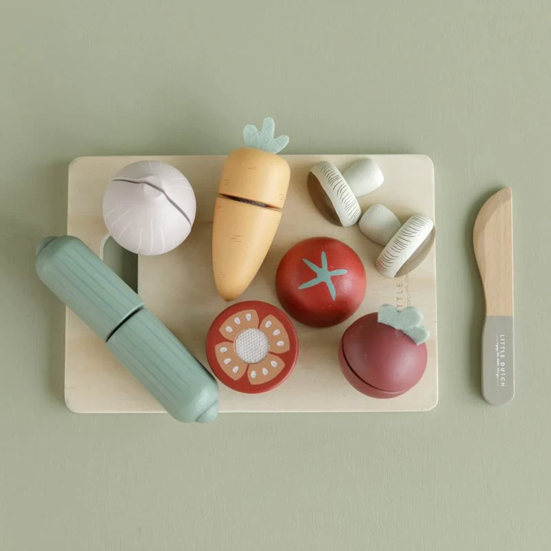 Set de legume din lemn pentru feliat - Little Dutch 2