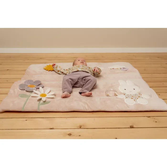 Salteluta cu activitati senzoriale - Miffy Vintage Little Flowers - Little Dutch 3