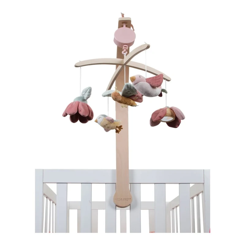 Музыкальный карусель с деревянным держателем – коллекция Flowers & Butterflies – Little Dutch 3