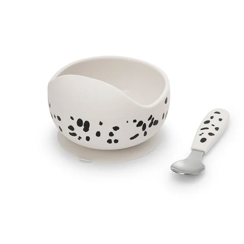 Силиконовая миска и ложечка-Dalmatian Dots, Elodie