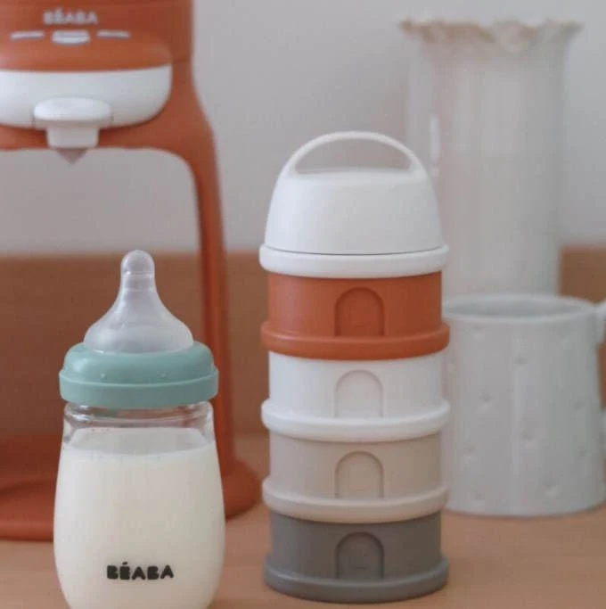 Beaba recipient lapte praf 4 compartimente cottonwhite/terracotta 2