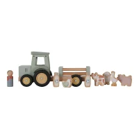 Tractor din lemn FSC cu remorca - Little Farm - Little Dutch 2