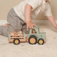 Tractor din lemn FSC cu remorca - Little Farm - Little Dutch 3