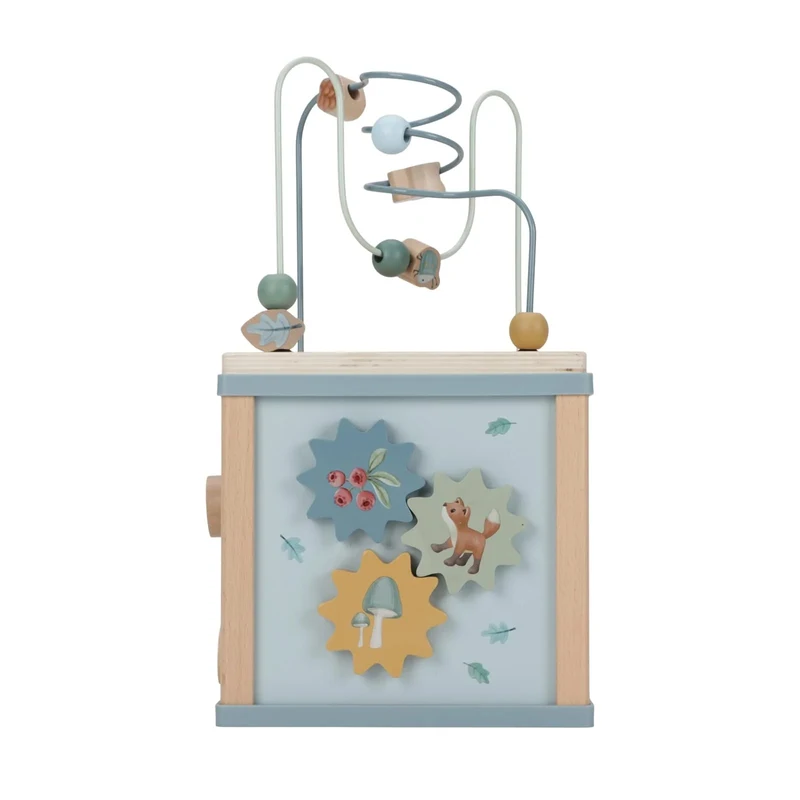 Jucarie din lemn FSC - Cub cu Activitati - Forest Friends - Little Dutch 3