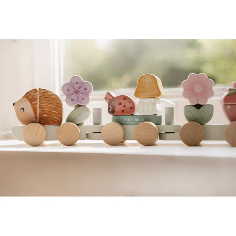 Trenulet din lemn FSC pentru stivuire - Arici - Fairy Garden - Little Dutch 3