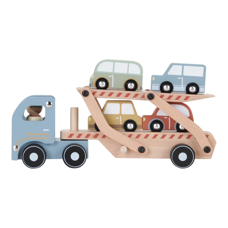 Деревянный грузовик FSC с платформой и водителем – Little Dutch 3