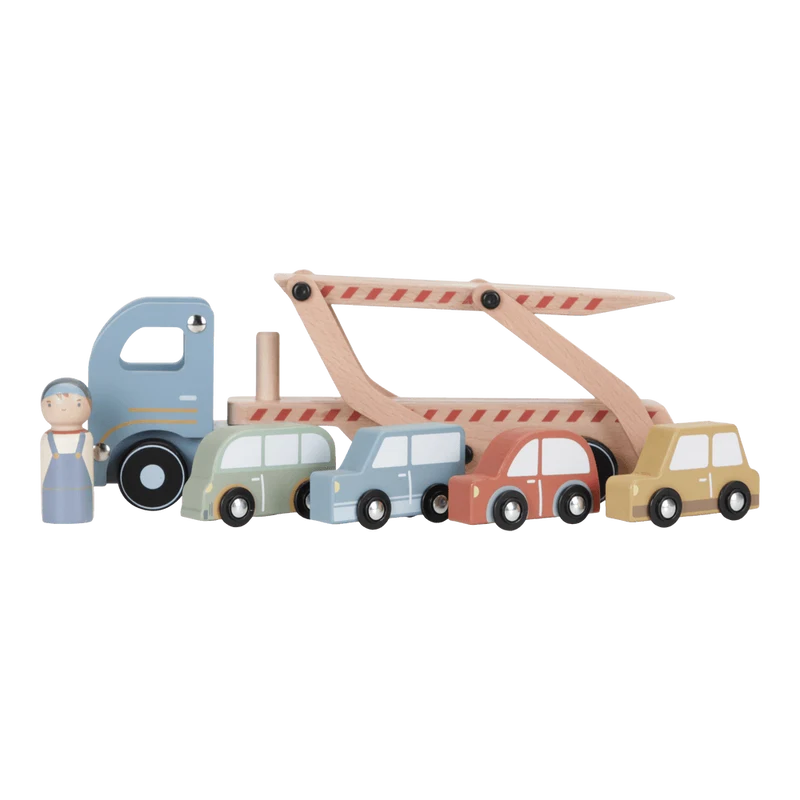 Деревянный грузовик FSC с платформой и водителем – Little Dutch 4