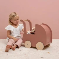 Carucior vintage din lemn FSC pentru papusi - Little Dutch 5