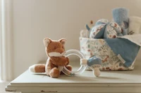 Jucarie din plus cu inel cu margele - Veverita - Forest Friends - Little Dutch 3