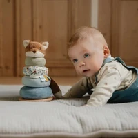 Jucarie din lemn FSC si textil pentru stivuire - Forest Friends - Little Dutch 4