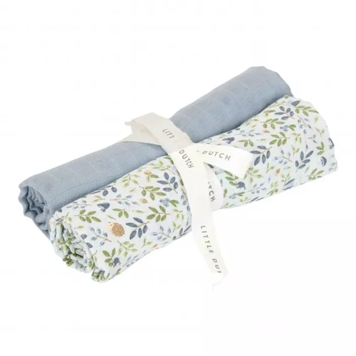 Муслиновые пелёнки 70 × 70 см – набор 2 шт. – Forest Adventure & Denim Blue – Little Dutch