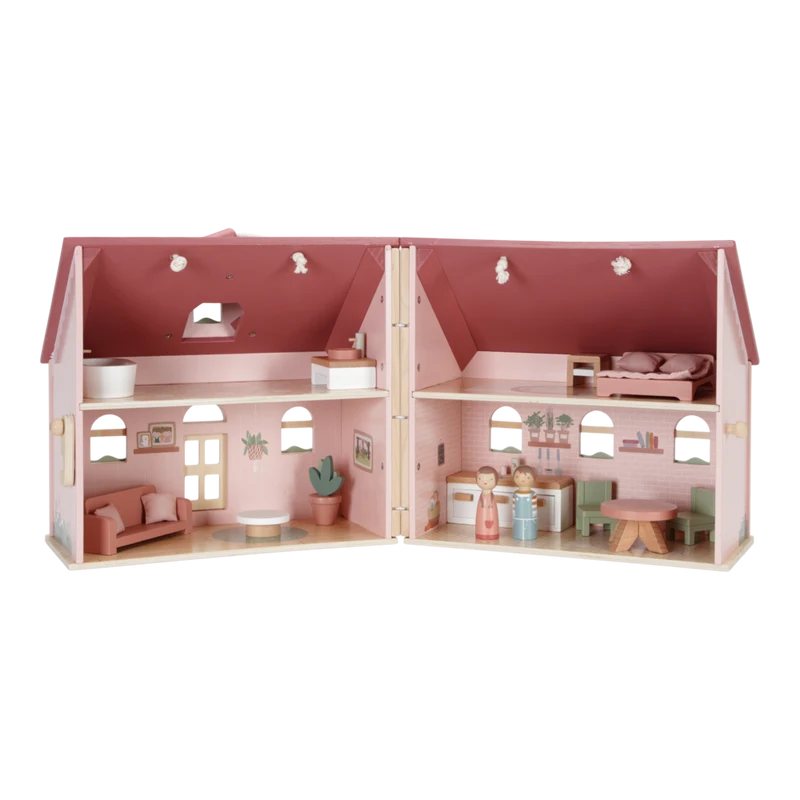Casuta de papusi portabila din lemn FSC cu mobilier - Little Dutch LD 7116 2