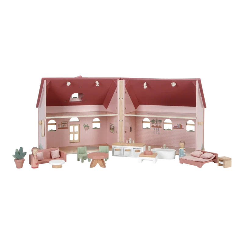 Casuta de papusi portabila din lemn FSC cu mobilier - Little Dutch LD 7116 3