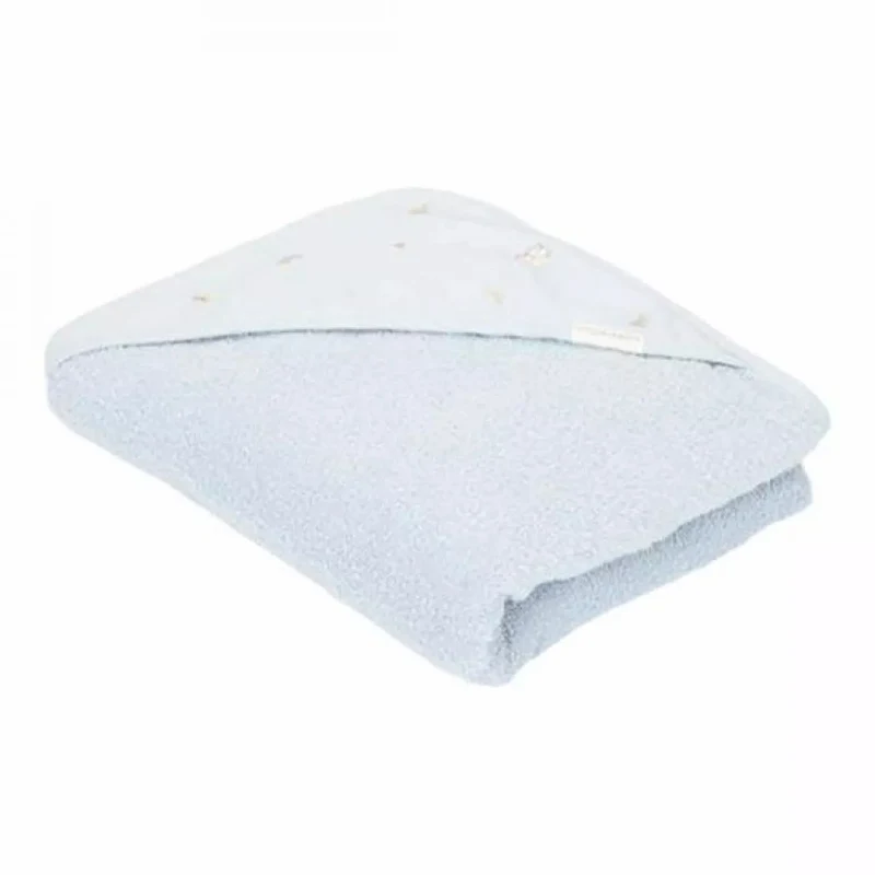 Prosop cu gluga cu broderie 75x75 cm - Blue - Little Dutch 2